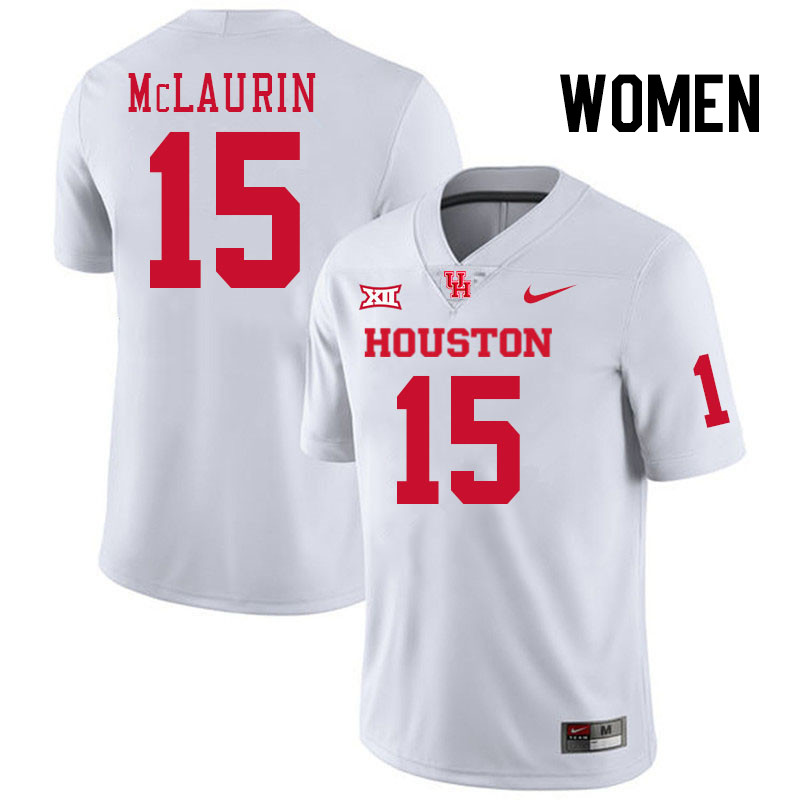 Women #15 Hershey McLaurin Houston Cougars College Football Jerseys Stitched-White